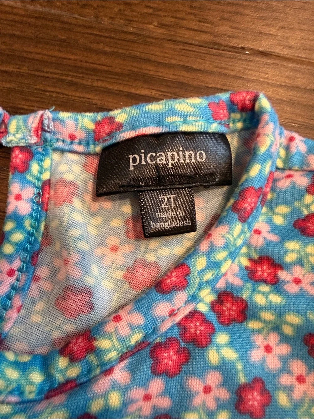 Picapino Toddler Girls' Blue Floral Sleeveless Jumpsuit Size 2T - C8-122